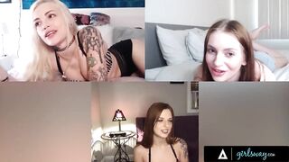 GIRLSWAY - Concupiscent Alex Grey, Maya Kendrick, & Scarlett Mae Masturbate Jointly On Episode Call