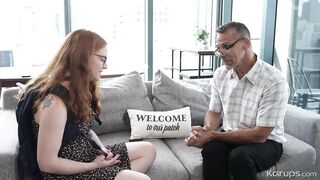 Hawt redhead with nerdy beauty glasses screws the principal to get without detention