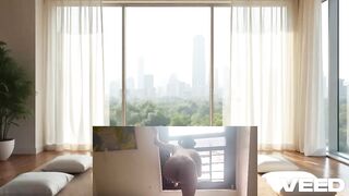 NYC Yoga Studio Luxury Apartment Condo Window View Pov Solo Female Yoga Stretching