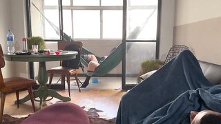 I arrived at my step cousin's abode, that babe was full of longing, showing off on her cell phone to her boyfriend, the cuckold. This babe was practically bent over to him with her little booty full of cum.