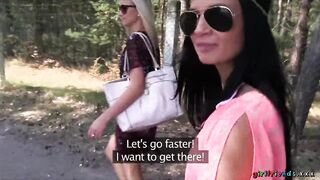 Girlfriends XXX - Keira Widens Kayla's Trimmed Twat Wide to Have a fun Fascinating Licking & Outdoors Foreplay