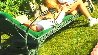 Priceless Melons Chick Duet Outside Sucking Pussy and Vibrator Banging