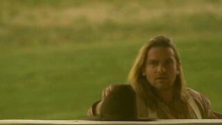 Carriage Sex in the Wild West - Shaggy Brunette hair in a Corset Rides Knob