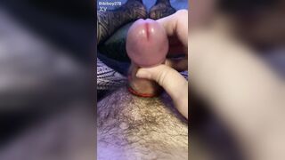 Sexy uncut homosexual rod spunk flow