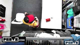 One Little Thief, Four Large Dicks: Small Shoplifter Pixie Smalls Takes On the Entire Team