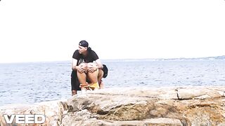 STRIPPED BEACH Minah Khali Black Public Exhibitionist Wife Reality Guess What Beach This Is