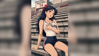 cg Hentai Team Sailor cheers on volleyball team from the stands