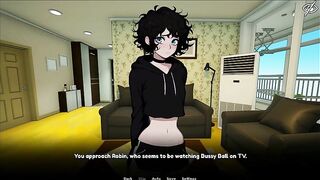 My Femboy Roomate [ HOMO Anime Game ] Ep.7 CAUGHT masturbating by my ROOMIE in the SHOWER !