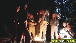 WTF! Why is the forest full of nude dudes!? Check out the shocking truth! The Elite Scout troop is a veritable 24 hour fuckfest!