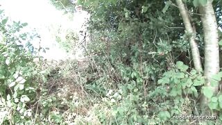 Amateur french brunette hair booty screwed in threeway with Papy