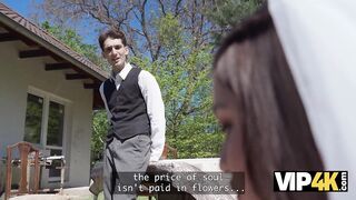 VIP4K. Marvelous eighteen-years old Hottie bangs with the Priest on her Wedding