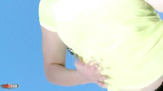 Sabrina Enchanting: Great Little Redhead with Large Melons Sabrina Ravishing Getting Undressed by the Well