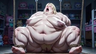 Biggest SSBBW in Taut Rope Servitude - Groaning and Struggling in Heat