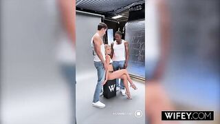 WIFEY Beautiful Hotwife Lo Lacey Gets Double Vaginal Penetration and Spit-Roasted