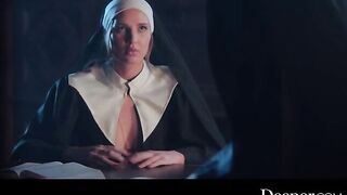 Deeper. Lustful Nun Kenna James Gets A double penetration Group sex With 5 Biggest Knobs Airtight Ending In Bukkake