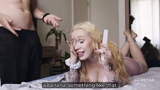 Golden-haired Step Mamma With Biggest Melons Hands Step Son the Blue Pills Then Lets Him Use Her Throat and Taut Twat
