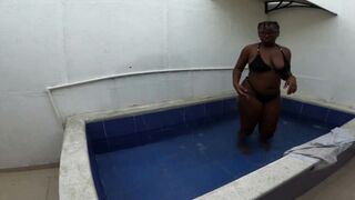 Glamorous Sexy Ebony Black Beauty Gave Man a Indeed Worthy Oral sex Outdoor In The Phat Pool Water Nearly Made Him Bust a Cumload- Jhodez1