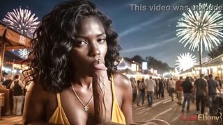 White Guy Banging This Black Beauty Right In The Centre Of The Festival Crowd [AI]