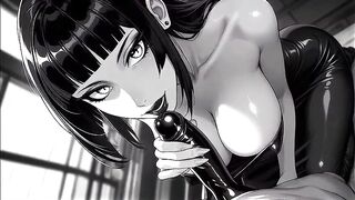 Hentai Noir Femme Fatale Screwed Against The Penthouse Window (ai-generated)