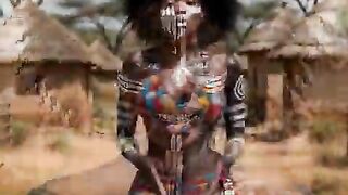 Afro african ebony black nigerian naija teen village hot curvy darksome skin hottie raw fucked in market public scene raw, no jo-bag by a local youthful trader by oral pleasure aka bj, missionary sex [AI Generated]