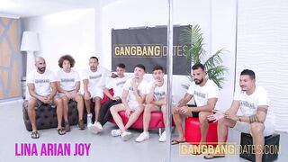 Lina Arian Enjoyment Takes Seven-Guy Airtight Group sex
