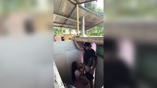 Sexy stepsister calls spouse's cousin from the baths to have sex with her
