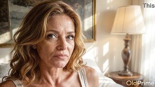 Older whore granny rides a dong and cums[AI]
