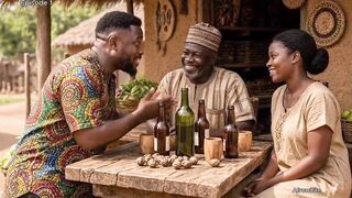 2 afro nigerian naija youthful and older black ebony lewd pair raw raunchy intercourse in a village abode [AI Generated]