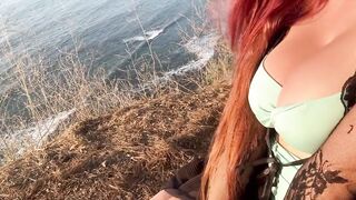 Artemisia Love Hawt Large Bazookas Close up Consummate Teats Outdoor by the Ocean Breathtaking View