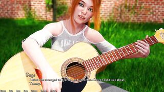 Being a Dik - Gonna the Next Step with Cheating Breasty Red Head During the time that Learning Her How to Finger Play the Guitar