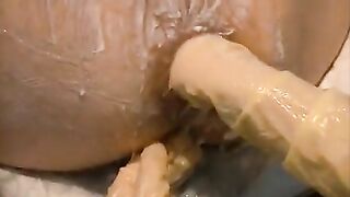 Dude and woman fisting my booty