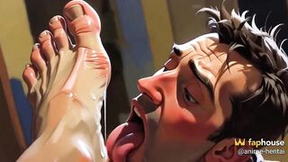 Pliant Stud Licking Large Feet - Intensive Humiliation