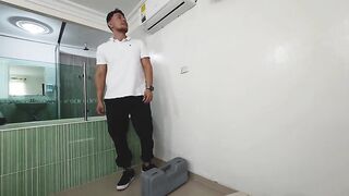 PART ONE with the air conditioning technician... I suck his dick and get on all fours so this guy can do soever that guy craves with me
