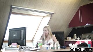 Youthful Old porn Martha gives grand-dad a sloppy oral sex