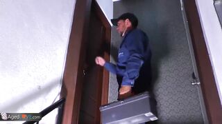 AgedLovE Breasty Older got 2 Cocks to Suck Dry