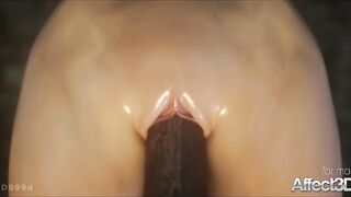 cg animation thressome with orcs and a large boobs gal