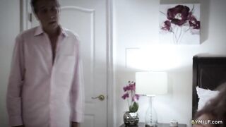 Pathetic step daddy bangs his wife and step daughter