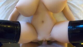 Bouncing melons sex doll gets fucked