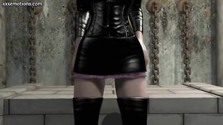 Animated doxy with latex nylons