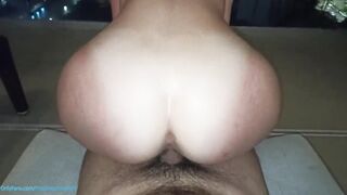 Banged Her on Balcony in Front of Residential Buildings and Busy Road, Jizz Flow On Her Booty