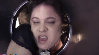 Stepmom stuck in the garbage can needs sex to get free