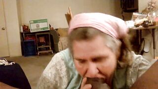 Granny sucking dick