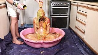 Worst EVER Disgusting Food Splosh - Horrendous! Hawt Beauty Plays in Mess