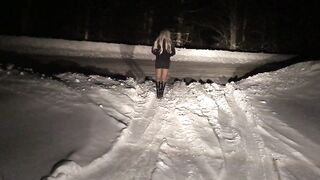 Burrr, It's cold outside in this hot short costume and my female mask!