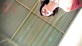 Cute housewife has enjoyment out of pants on the swing. Wench swings and shows her ideal snatch.