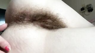 Gorgeous mother i'd like to fuck is gently fingering her shaggy snatch in front of the camera, just for enjoyment