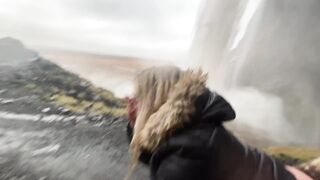 Banging behind Seljalandsfoss - BJ and sex behind this marvelous Icelandic tourist waterfall