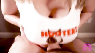 Hooters Waitress with Massive Titties Makes My Fantasy Come True