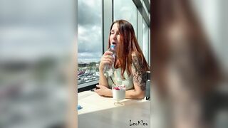 Public flashing and climax in the shop sextoy control LeoKleo