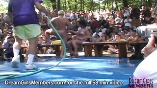 Sexy Wives Undress In Nature's Garb In Amateur Soaked T-shirt Contest